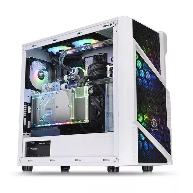 PC skriňa Thermaltake Commander C31 TG Snow ARGB Edition Midi Tower čierna, biela