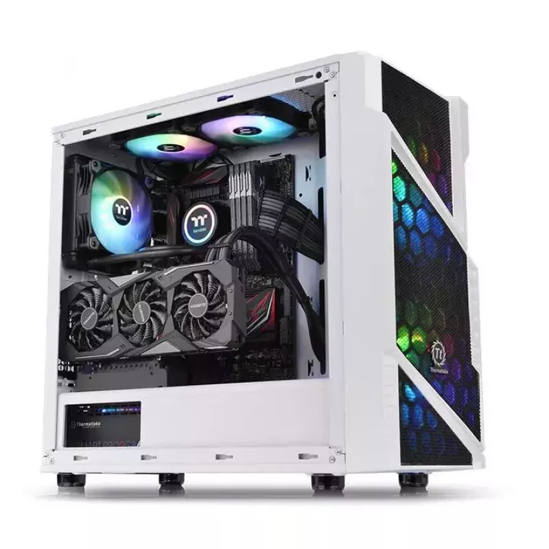 PC skriňa Thermaltake Commander C31 TG Snow ARGB Edition Midi Tower čierna, biela