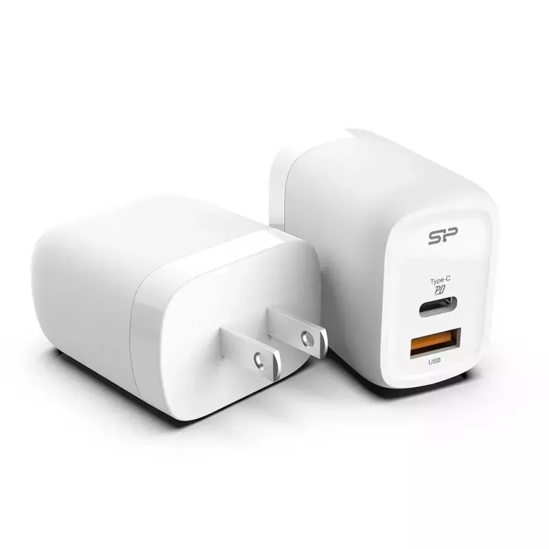 Silicon Power QM25 30W nástenná nabíjačka s dvoma portami, USB-C a USB-A, biela (SP30WASYQM252PCW)