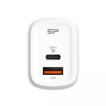 Nástenná nabíjačka Silicon Power QM25 30W s dvoma portmi, USB-C a USB-A, biela (SP30WASYQM252PCW)