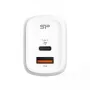 Silicon Power QM25 30W nástenná nabíjačka s dvoma portami, USB-C a USB-A, biela (SP30WASYQM252PCW)
