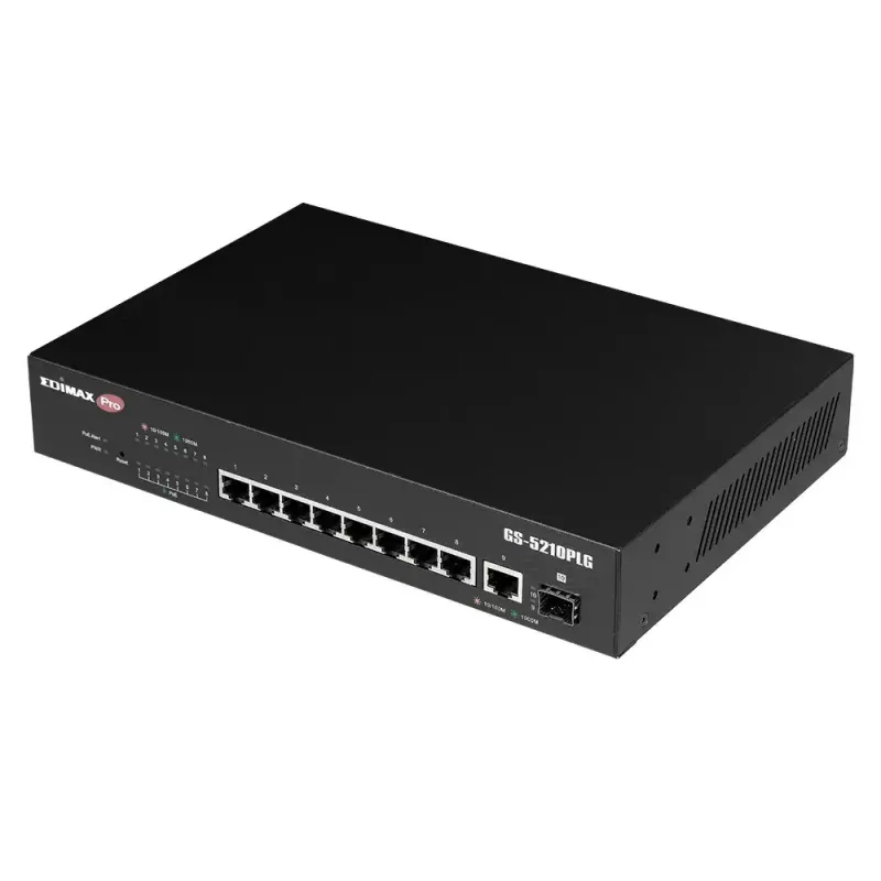 Managed switch Edimax GS-5210PLG 8 portov Gigabit Ethernet PoE čierny