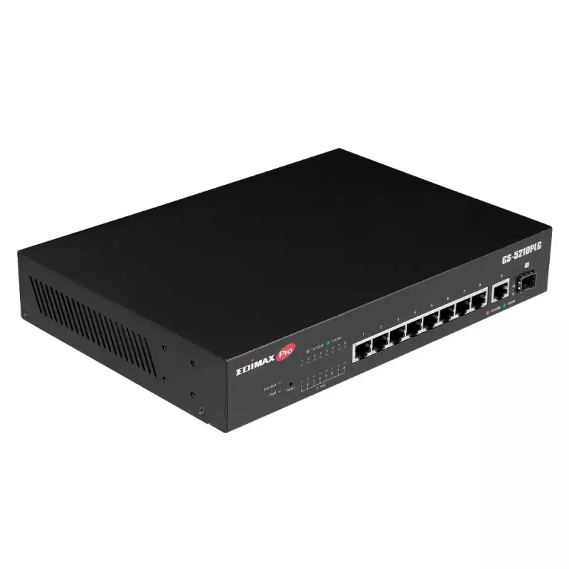 Managed switch Edimax GS-5210PLG 8 portov Gigabit Ethernet PoE čierny