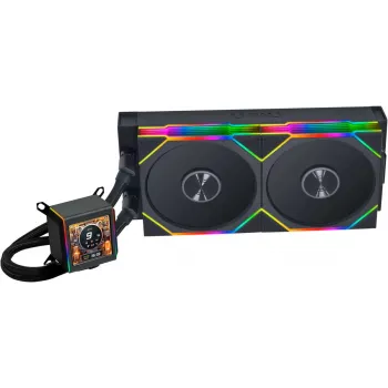 AiO kvapalinový chladič lian li Galahad II LCD 280 TL Wireless čierny — 280 mm radiátor, LCD pumpa, bezdrôtová riadiaca jednotka