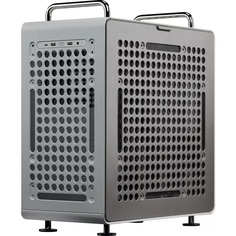 Skriňa pre počítač Cooler Master QUBE 540 Moonstone — mid-tower s bočným panelom z tvrdeného skla (sivá)