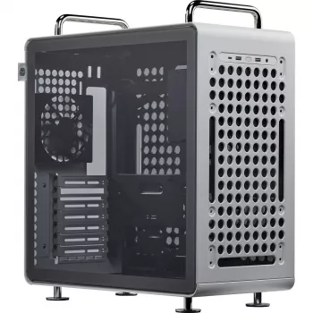 Skriňa pre počítač Cooler Master QUBE 540 Moonstone — mid-tower s bočným panelom z tvrdeného skla (sivá)