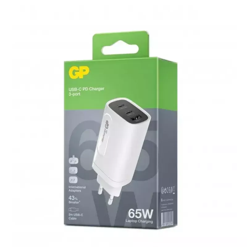 AC nabíjačka GP Batteries GaN PD 65W USB-C ochrana proti prepätiu