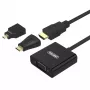 Unitek Y-6355 Adaptér 3v1 z Micro/Mini HDMI na VGA + Audio, čierny