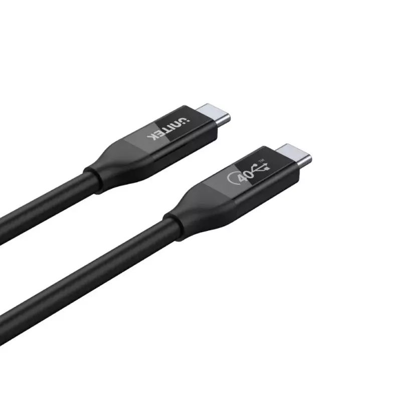 USB4 Gen 2x2 USB-C kábel Unitek C14100BK-0.8M — 0,8 m, USB-C na USB-C, 40 Gbit/s, čierny