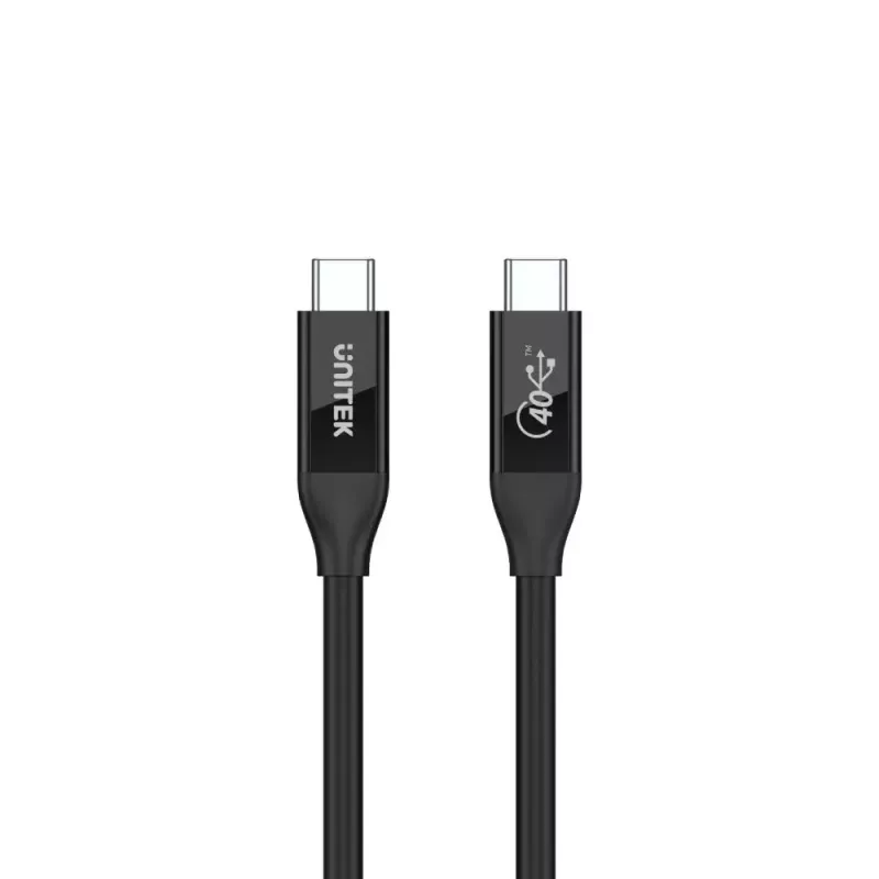 USB4 Gen 2x2 USB-C kábel Unitek C14100BK-0.8M — 0,8 m, USB-C na USB-C, 40 Gbit/s, čierny