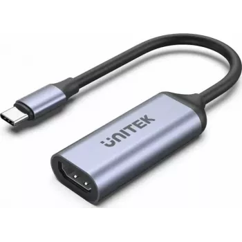 USB-C na HDMI adaptér Unitek V1416B, sivý, jednoportový video výstup