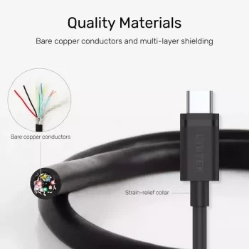 UNITEK USB kábel C14103BK-1.5M USB 3.2 Gen 1 USB A USB C čierny 1,5m