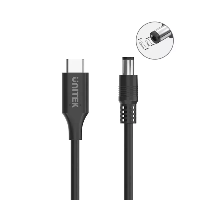 Napájací kábel UNITEK C14119BK-1.8M 1.8m USB C DC 20V 3.25A