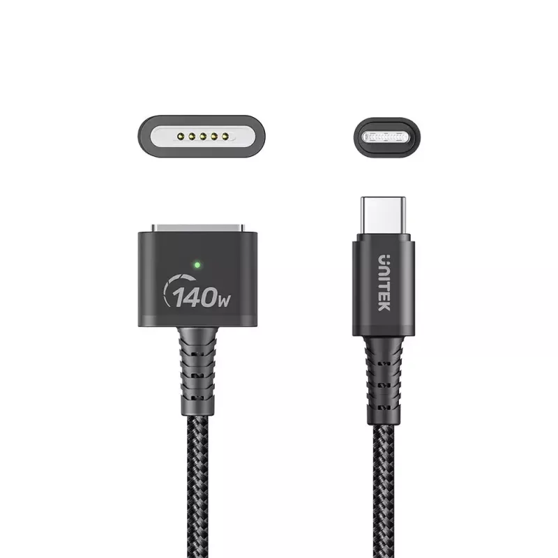 Napájací kábel UNITEK C14121BK-1M čierny MagSafe 3 USB C 1m 28V 5A
