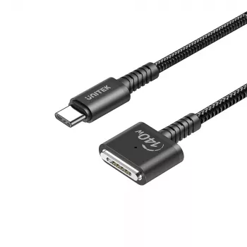 Napájací kábel UNITEK C14121BK-1M čierny MagSafe 3 USB C 1m 28V 5A