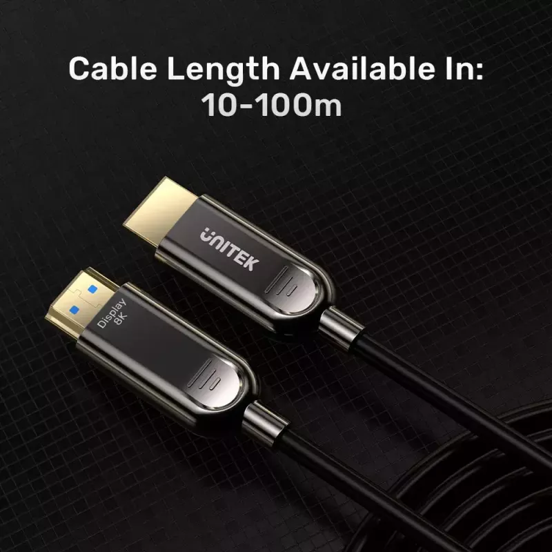 HDMI kábel UNITEK C11085GY01-80M 80 m 2.1 48 Gbit/s čierny
