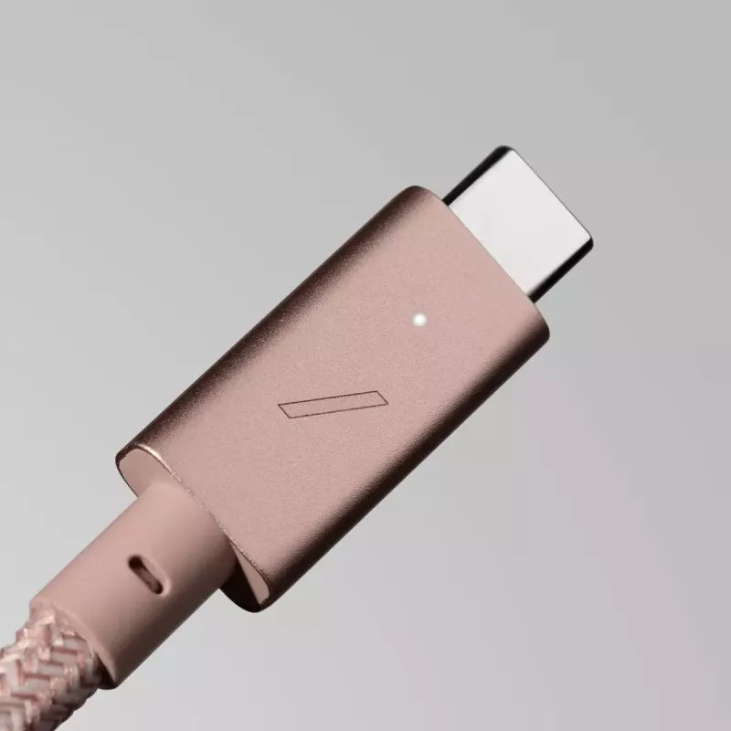 Native Union Belt Cable Pro USB-C na USB-C, 2,4 m, LED displej, Rose