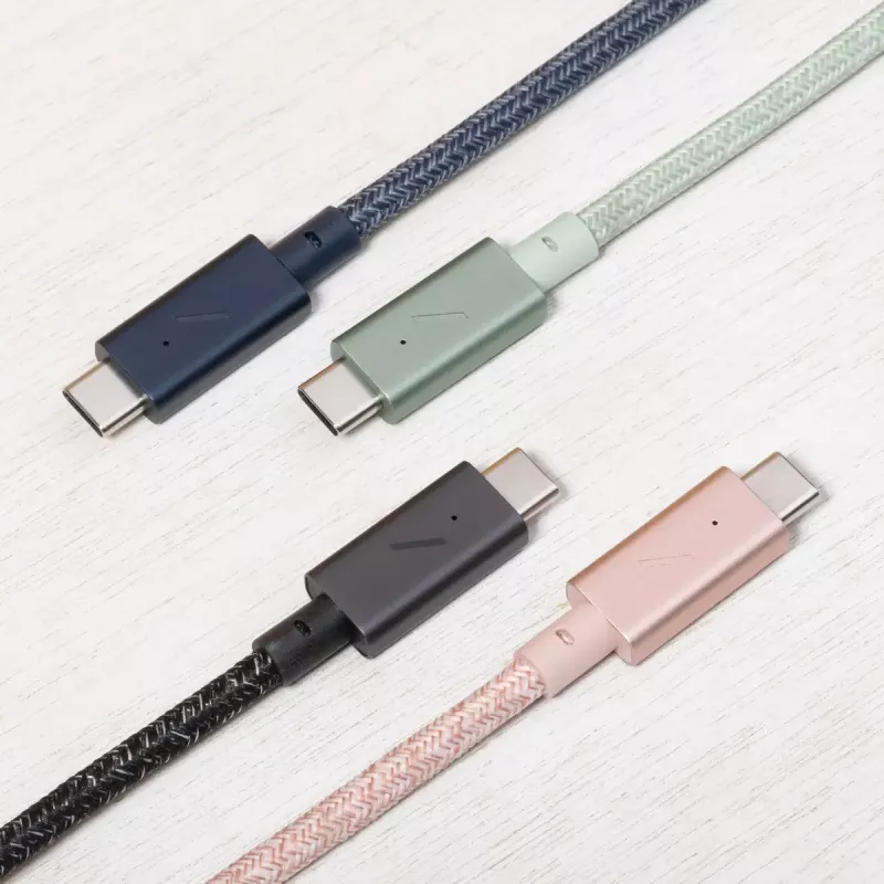 Native Union Belt Cable Pro USB-C na USB-C, 2,4 m, LED displej, Rose