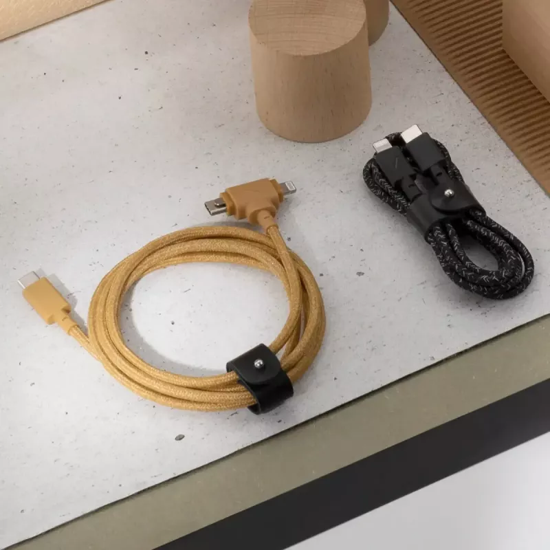 USB-C na USB-C / Lightning kábel Native Union Belt kábel Duo, 1,5 m, zelený