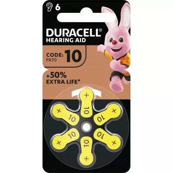 Batérie do načúvacích prístrojov Duracell EasyTab veľkosť 10, balenie 6 ks