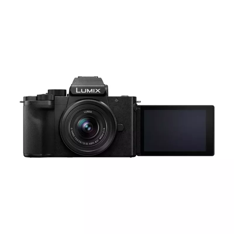 Panasonic Lumix DC-G100D čierna súprava fotoaparátu s objektívom H-FS 12-32 a gripom DMW-SHGR2