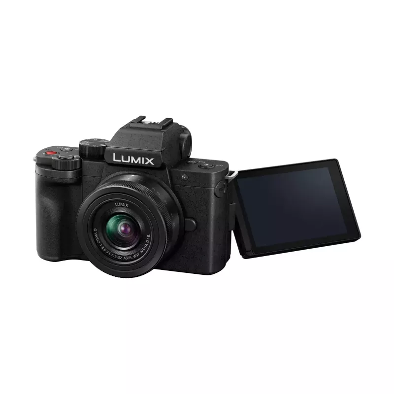 Panasonic Lumix DC-G100D čierna súprava fotoaparátu s objektívom H-FS 12-32 a gripom DMW-SHGR2