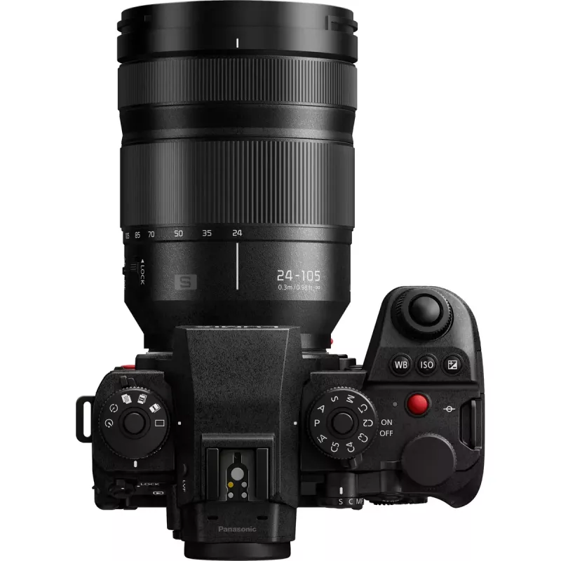 Bezzrkadlový fotoaparát Panasonic Lumix DC-S1R II s objektívom 24–105mm, 47,3MP plný formát