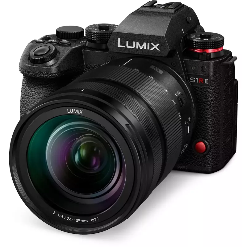 Bezzrkadlový fotoaparát Panasonic Lumix DC-S1R II s objektívom 24–105mm, 47,3MP plný formát