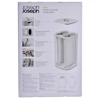 Koš na bielizeň Joseph Joseph Tota 60L Ecru – objem 60 litrov, vetraný vysoký koš na bielizeň