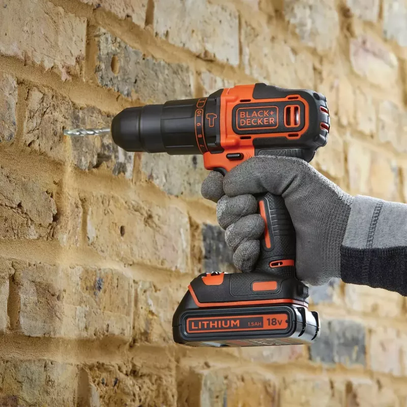 Vŕtacia skrutkovačka Black & Decker BDCHD18K-QW 1400 min⁻¹, 1,5 Ah, čierna, oranžová