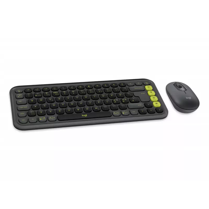 Sada klávesnice a myši Logitech POP Icon QZERTY Bluetooth Mini Graphite zelená