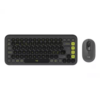 Sada klávesnice a myši Logitech POP Icon QZERTY Bluetooth Mini Graphite zelená