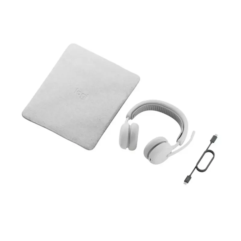 Headset Logitech Zone Wireless 2 ES — káblový a bezdrôtový (Bluetooth), USB-C, supraaurálny, 1,5 m kábel, biela, 212 g