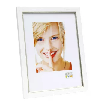 Samostatný rám na obrázok Deknudt S46AF1 strieborný biely MDF plast 318x12x418 mm