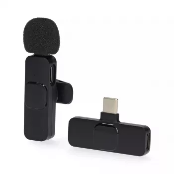 Bezdrôtový nabíjateľný USB-C lavalier mikrofón Nedis MICW110BK
