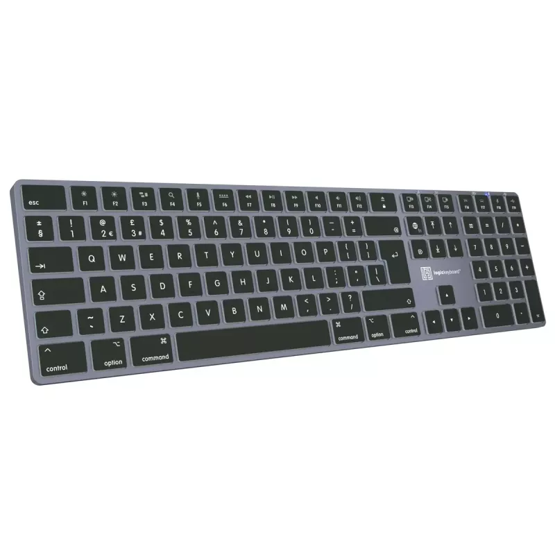 Klávesnica LogicKeyboard SKB-TM-UK Full-Size USB + Bluetooth, QWERTY UK English, Titanium