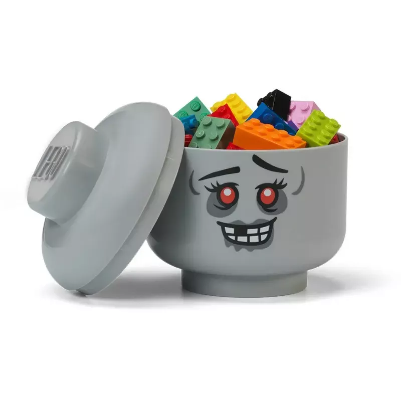 Mini úložná hlava 'Zombie' od room copenhagen – úložná hlava kompatibilná s LEGO, sivá