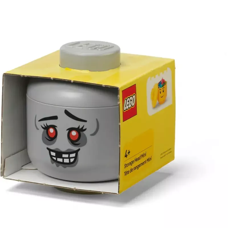 Mini úložná hlava 'Zombie' od room copenhagen – úložná hlava kompatibilná s LEGO, sivá