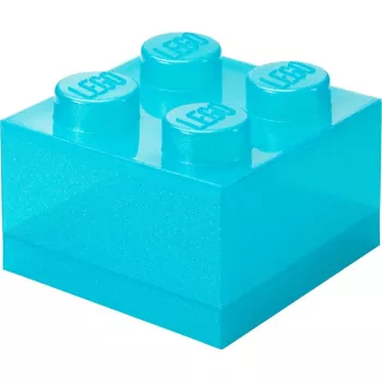 Storage Brick 4 Top Lid Glitter by room copenhagen — svetlomodrá/transparentná úložná krabica v štýle LEGO