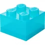 Storage Brick 4 Top Lid Glitter by room copenhagen — svetlomodrá/transparentná úložná krabica v štýle LEGO