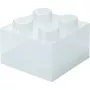 Storage Brick 4 Top Lid Glitter (transparentná) od room copenhagen — úložná krabica kompatibilná s LEGO, 4 výstupky, transparentná trblietavá