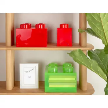 Storage Brick 4 veko Translucent (svetlozelená/transparentná) od room copenhagen – plastová úložná nádoba kompatibilná s LEGO
