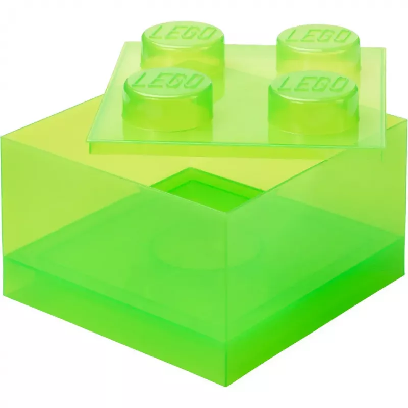 Storage Brick 4 veko Translucent (svetlozelená/transparentná) od room copenhagen – plastová úložná nádoba kompatibilná s LEGO