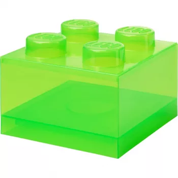 Storage Brick 4 veko Translucent (svetlozelená/transparentná) od room copenhagen – plastová úložná nádoba kompatibilná s LEGO