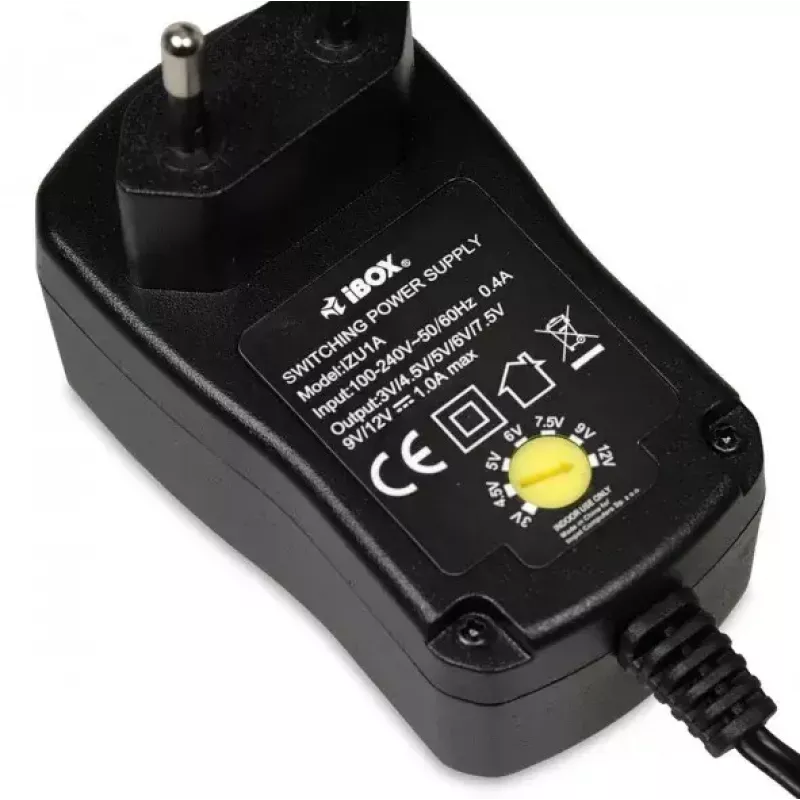 Napájací zdroj IBOX IZU1A pre interiér 100–240 V čierny, 75×35×43 mm