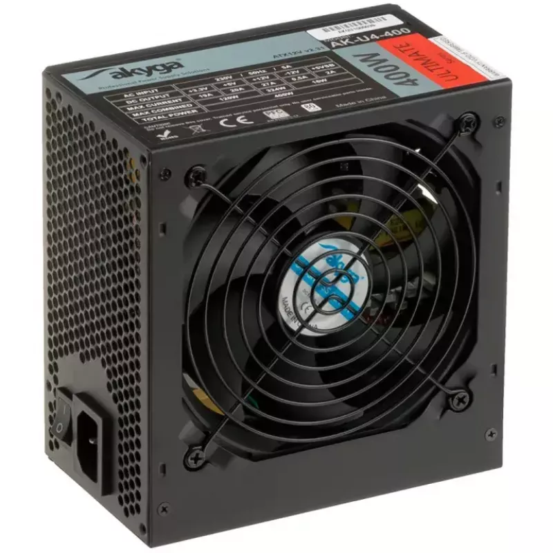 Akyga AK-U4-400 Ultimate 400 W ATX napájací zdroj, 80 PLUS Bronze, aktívne PFC, 120 mm ventilátor
