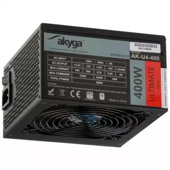 Akyga AK-U4-400 Ultimate 400 W ATX napájací zdroj, 80 PLUS Bronze, aktívne PFC, 120 mm ventilátor