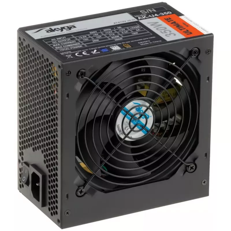 Akyga AK-U4-350 Ultimate 350 W ATX napájací zdroj, 80 PLUS Bronze, aktívne PFC, 120 mm ventilátor