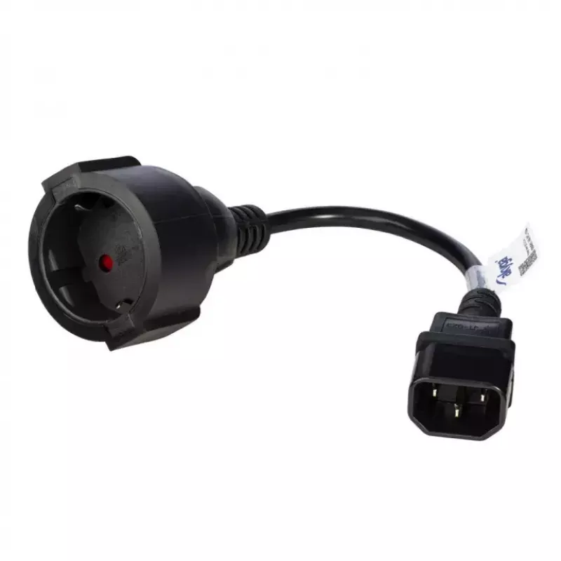 Akyga AK-PC-10A napájací adaptérový kábel IEC C14 na zásuvku (CEE 7/3), 10 A, 0,15 m, čierny