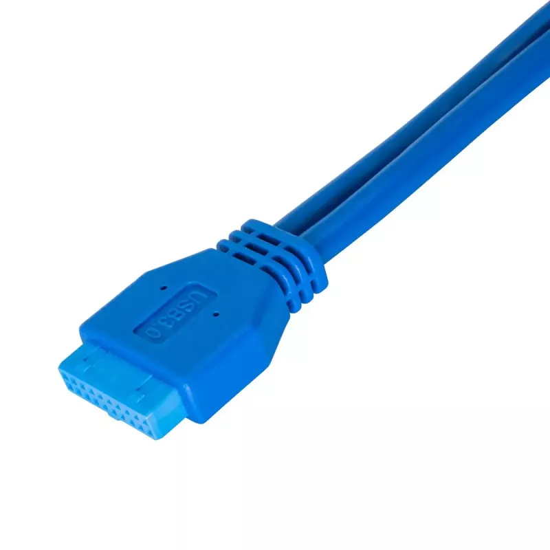 Akyga AK-CA-62 interný USB-3.0 adaptérový kábel, 19-pinový header na 2 x USB-A konektor samica, 0,65 m
